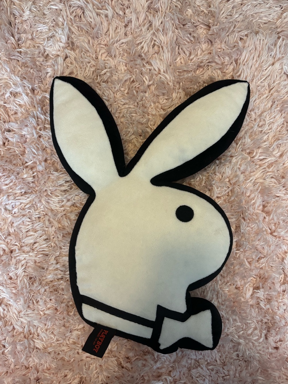 Playboy black and white vintage bunny pillow (20” x 11”)